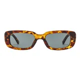 Lentes de sol rectangulares unisex, con montura gruesa de carey y lentes grises con filtro UV 400. Incluye estuche.