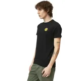 Remera negra de manga corta con logo de Element amarillo en el pecho.