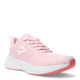 Championes deportivos Topper modelo Fast 2.0, color rosado con detalles en blanco. Presentan una capellada de malla transpirable con refuerzos sintéticos, cierre con cordones y suela de goma con base blanca y puntera en tono coral.