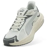 Championes Puma Hypnotic LS 2, color gris claro con detalles en gris oscuro y suela chunky de plataforma en tono tostado.