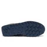 Championes Saucony Jazz Original, color gris con detalles en azul, amarillo y blanco.