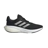 Championes de running Adidas Supernova 3, color negro con detalles plateados y suela blanca.