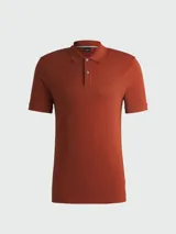 Polo de manga corta Boss, confeccionada en tejido jersey de algodón, con cuello clásico, cierre de botones y logo bordado en el pecho.