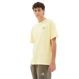 Remera amarilla de algodón con logo bordado en el pecho.