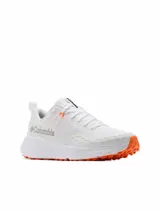 Championes de trekking y senderismo Columbia Konos Trs Omni-Max para hombre, de color blanco con suela naranja y detalles en gris. Empeine de malla técnica transpirable con sobrecapas sin costuras, sistema Navic Fit para mayor sujeción en el mediopié, mediasuela Techlite+ y suela Adapt Trax para tracción óptima en todo terreno.