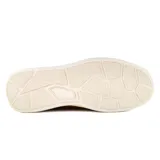 Zapato casual Hi-Tec Eros color marrón, estilo mocasín, con capellada de cuero, elásticos laterales y suela blanca de goma.