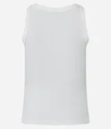 Musculosa básica femenina color marrón oscuro, confeccionada en malla rib de algodón con textura acanalada y cuello redondo.