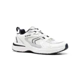 Championes deportivos Hi-Tec Boston Roads Lady, color blanco con detalles en gris y azul marino. Capellada de malla y cuero sintético, entresuela de goma y plantilla con Memory Foam.