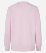 Sweater de pijama rosa de algodón con mangas largas, cuello redondo y estampa de leopardo con laptop y texto "Day Off".