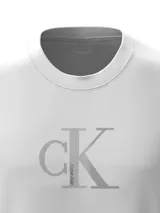 Remera de manga corta Calvin Klein color blanco, de corte regular y cuello redondo, con monograma centrado de la marca.
