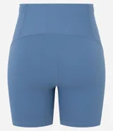 Bermuda ciclista deportiva de microfibra color verde oscuro, de tiro alto y ajuste ceñido.