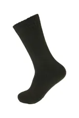 Medias de caña larga confeccionadas en tejido de punto de algodón, con diseño acanalado y color negro.