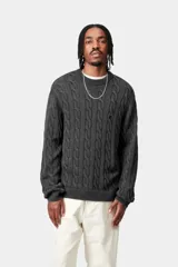 Sweater de punto con diseño de ochos, cuello redondo, mangas largas y corte holgado.