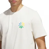 Remera blanca de algodón con logo Adidas Skateboarding Pinwheel Trifolio estampado en el pecho. Corte clásico y cuello redondo.
