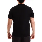 Remera deportiva Asics Core Running Pes SS de manga corta y cuello redondo, color negro, con el logo de la marca en blanco estampado en el pecho.