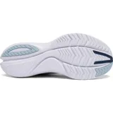 Championes Saucony Kinvara 12 para running, color celeste con detalles en blanco y naranja.