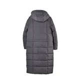 Campera multifunción modular color negro, con diseño matelaseado y capucha desmontable. Su sistema de cierres permite transformarla en cuatro versiones: campera larga, campera corta, chaleco largo y chaleco corto.