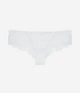 Bombacha boyshort de encaje floral color blanco, con forro de algodón.