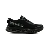 Championes deportivos Skechers modelo Slip-Ins Max Cushioning Glide-Step Advert, color negro, de estilo running con entresuela geométrica y amortiguación avanzada.