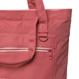 Bolso tote color rosa de tela tipo paracaídas, con doble asa de hombro.