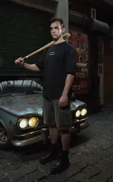 Remera negra de algodón con corte holgado y texto estampado en blanco en el pecho que dice "Au revoir, shoshanna!".