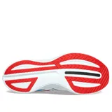 Championes de running Saucony Endorphin Speed 3 edición Chicago, con capellada celeste y detalles en blanco, negro y rojo.