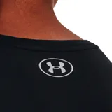 Remera deportiva Under Armour Tech para mujer, color negro con logo plateado en el pecho.