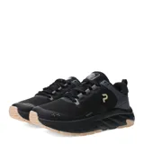 Championes deportivos Push modelo Tirol, color beige con detalles en negro y blanco. Presentan una estructura de malla transpirable, cordones negros y una suela robusta de alto impacto.
