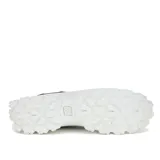 Zapatillas Caterpillar modelo Intruder Lite para mujer, de color negro con suela chunky blanca y detalles en rosado.