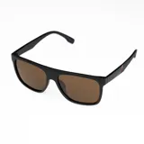 Lentes de sol polarizados negros con lentes marrones.