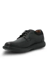 Zapato de vestir tipo derby con cordones, confeccionado en cuero vacuno con textura granulada. Presenta suela de goma EVA con tecnología Comfort 3 para mayor flexibilidad y amortiguación, y punta redonda.