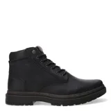 Botas de cuero color marrón con diseño acordonado, cuello acolchado y suela de goma dentada.