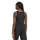 Top deportivo Adidas de mujer modelo W Ak Sl Rib Tnk, color negro. Confeccionado en tejido de punto acanalado, cuenta con diseño sin mangas, cuello redondo y el logotipo de la marca bordado en el centro del pecho.