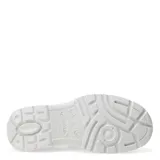 Zapato de seguridad tipo slip-on color blanco, con diseño ergonómico, suela antideslizante y forro interior con patrón de cuadros.