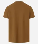 Remera de hombre color beige, de corte regular, cuello redondo y manga corta.