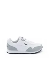 Championes deportivos Fila Cress, modelo para hombre en color blanco con detalles en gris y azul marino.