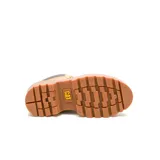 Bota de cuero color miel con plataforma alta y suela dentada. Presenta cordones al tono, cuello acolchado en color marrón oscuro y logo de la marca grabado en el lateral.