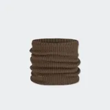 Cuello polar Buff de punto elástico color marrón, con forro polar PrimaLoft.