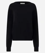 Suéter de punto color celeste, con cuello redondo y mangas largas con puños ajustados. Diseño básico y liso de la marca Marfinno.