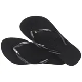 Ojotas Havaianas Slim Crystal Swarovski II color verde oscuro, con tiras finas y aplique de cristal Swarovski.