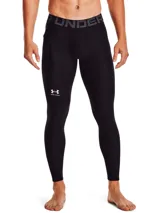 Calza deportiva Under Armour de compresión, color negro, con cintura elástica ancha con logo, paneles de malla para ventilación y bolsillo lateral.