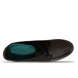 Championes Reef modelo Deck Hand Low, color negro con detalles en gris, suela blanca y etiqueta con logo de la marca en el lateral.