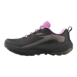 Championes de trekking Salomon Genesis Gore-Tex, color negro con detalles en rosado y gris, impermeables y con suela de alto agarre para senderismo y trail running.