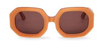 Lentes de sol Mr Boho modelo Sagene, con montura color cobre y lentes marrones. Diseño geométrico con forma octogonal.