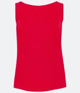 Musculosa femenina color rojo, con tirantes anchos y escote redondo, confeccionada en viscosa.