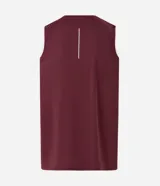 Musculosa deportiva Get Over de poliamida con tecnología dry, color gris oscuro, con cuello redondo, diseño sin mangas y estampa frontal con el texto "RUN CLUB".