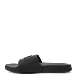 Chanclas tipo slide Umbro, color negro, con banda ancha superior que presenta el logo de la marca en relieve. Posee plantilla anatómica y suela de EVA antideslizante.