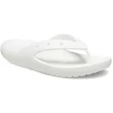 Ojotas Crocs modelo Classic Flip, color blanco, con tira de dedo y plantilla de espuma Croslite.