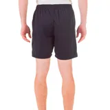 Bermuda deportiva Fila de corte clásico, color negro, con cintura elástica y logo de la marca sutilmente estampado en la pierna derecha.