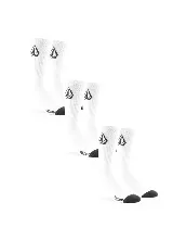 Medias blancas estilo crew con el logo de Volcom bordado en negro.